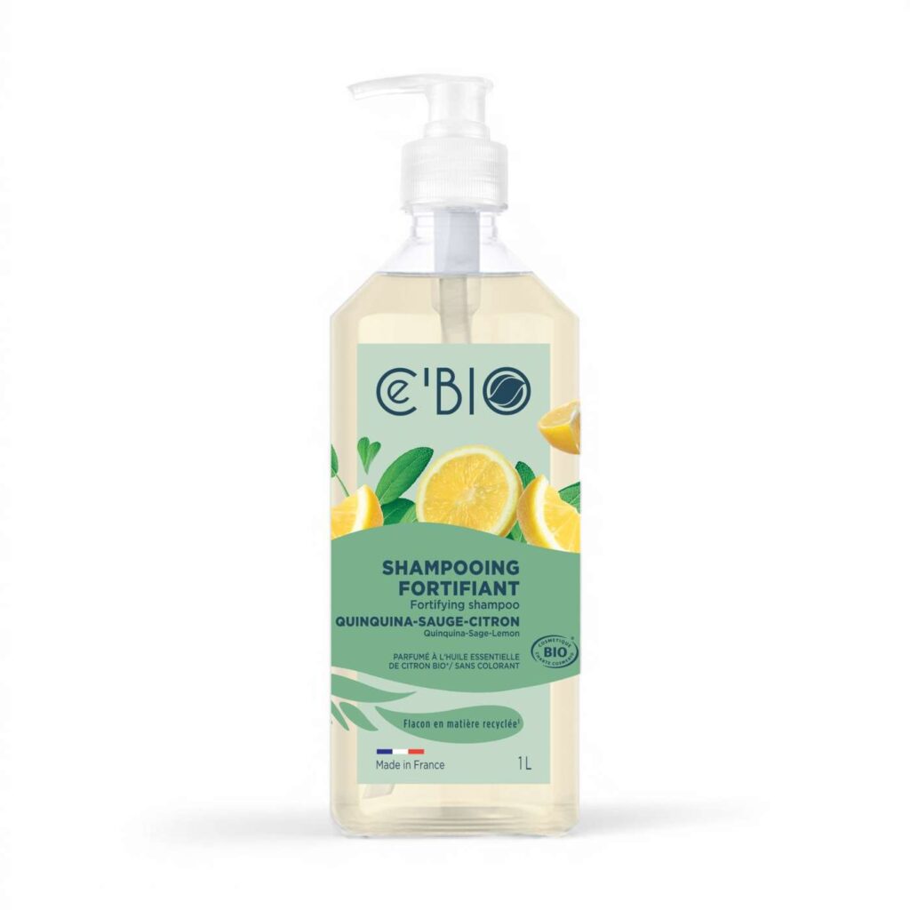 Shampooing fortifiant quinquina sauge citron 1 L Ce’Bio