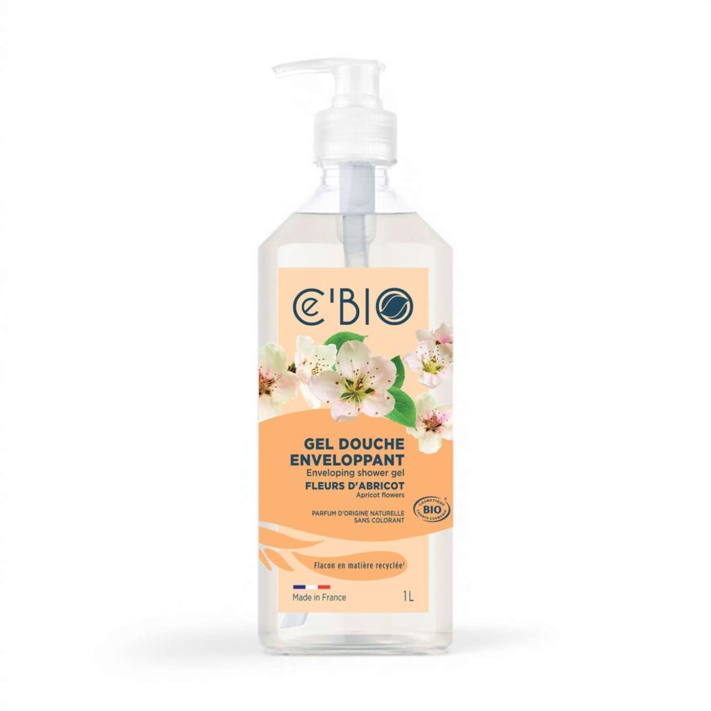 Gel douche enveloppant fleurs d’abricot 1 L Ce’Bio