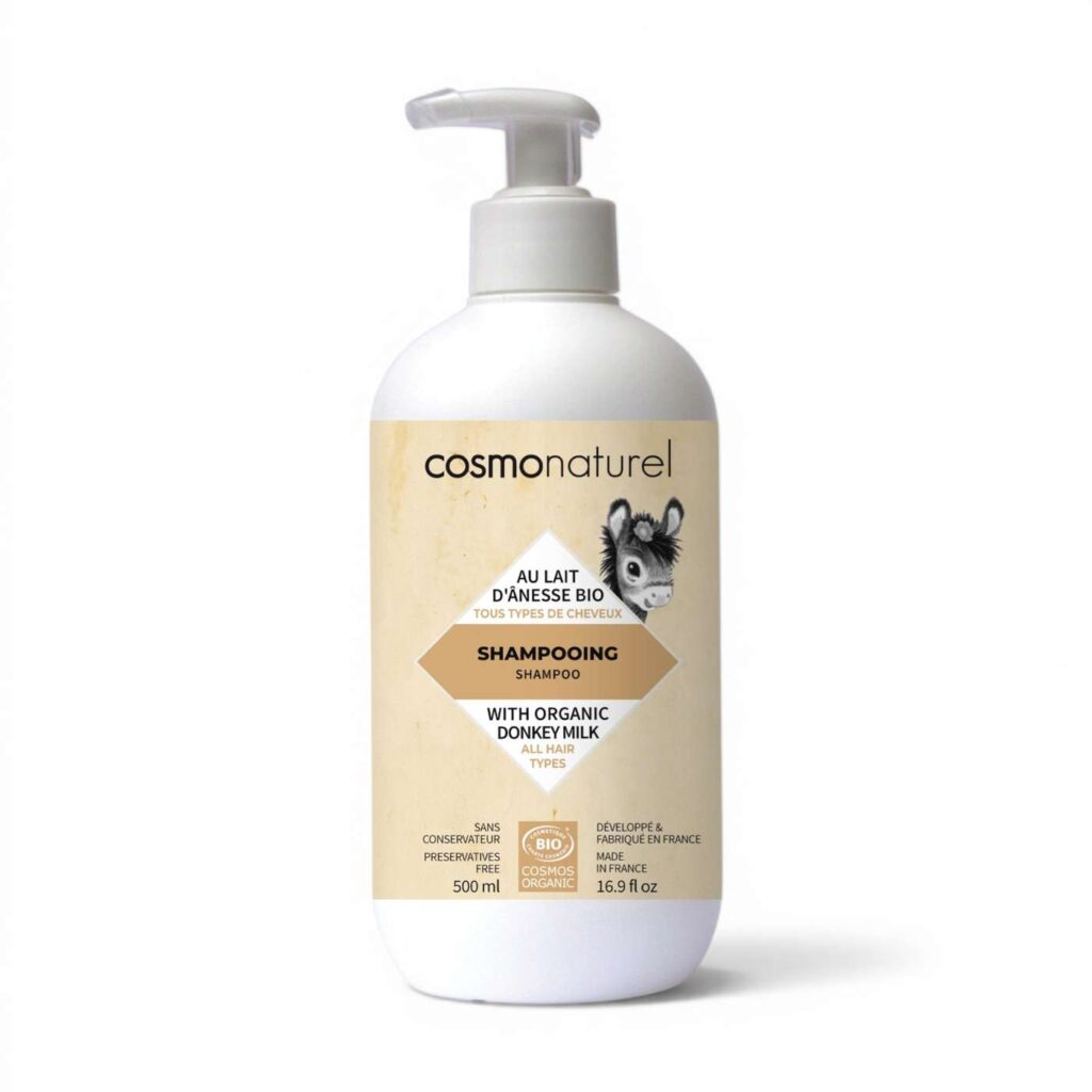 Shampooing au lait d’ânesse 500 ml Cosmo Naturel