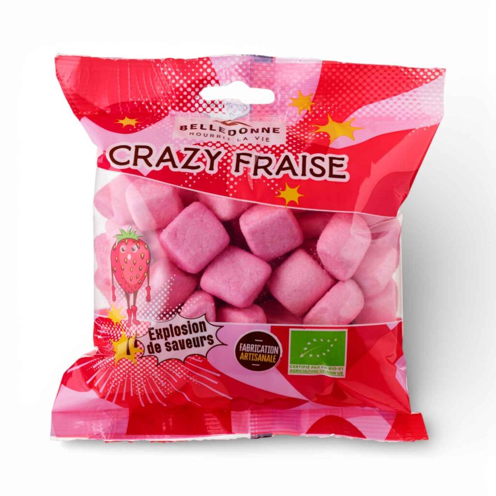Guimauves Crazy fraise 120 g Belledonne