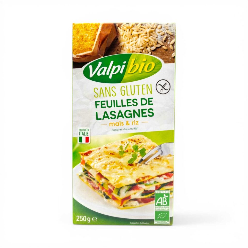 FEUILLES DE LASAGNE RIZ MAIS 250G VALPIBIO