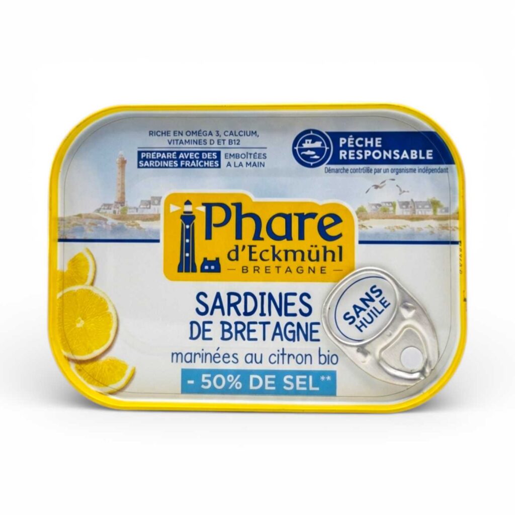 Sardines marinade citron sans huile -50 % sel 115 g Phare d’Eckmühl