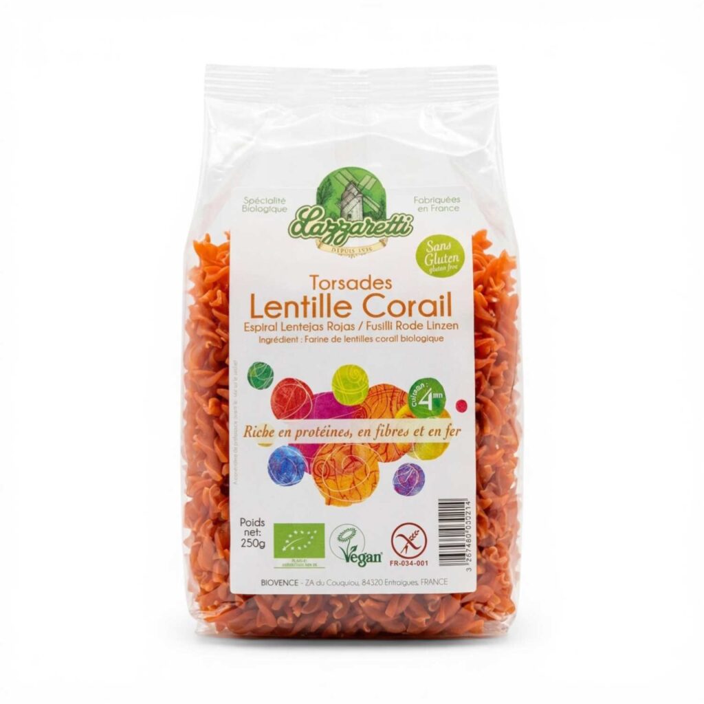 Torsades Lentilles Corail 250gr Lazzaretti