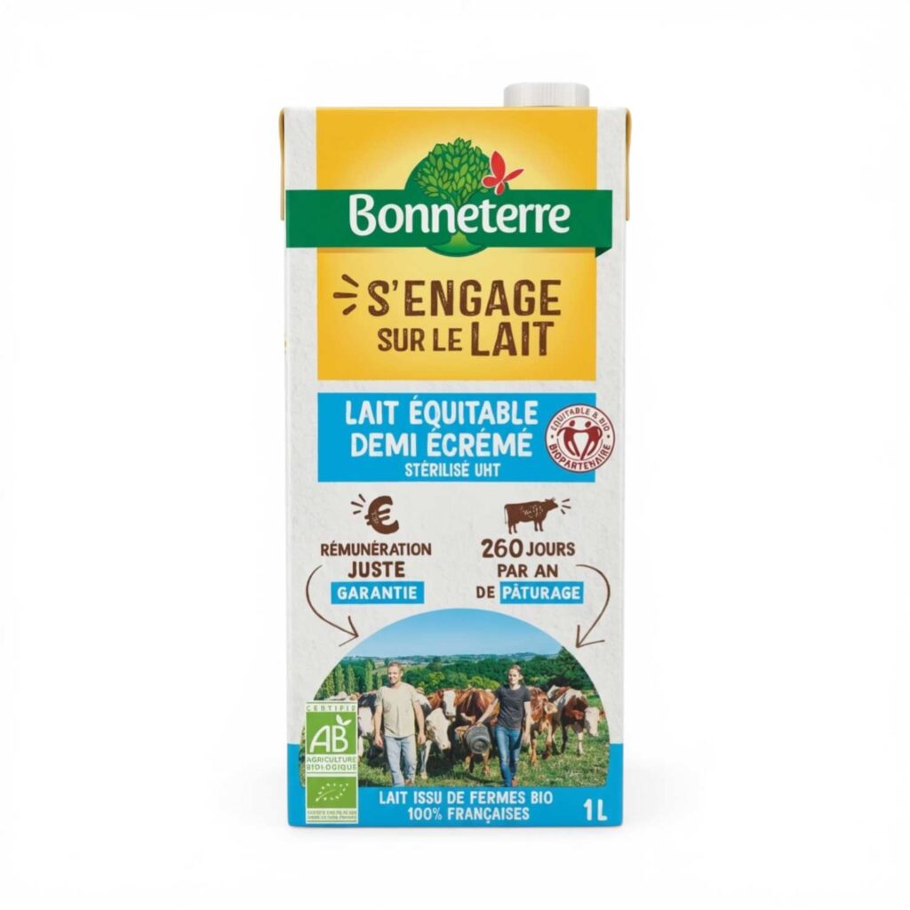 Lait Uht Demi Ecreme 1l Bonneterre