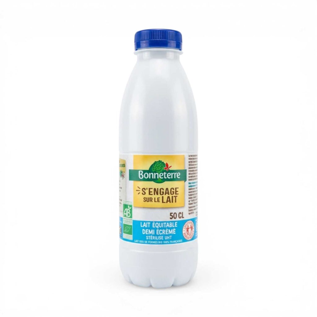 Lait Uht 1/2 Ecreme 50cl Bonneterre