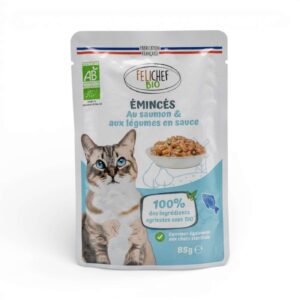 EMINCES SAUMON CHAT ADULTE STERILISE 85GR FELICHEF