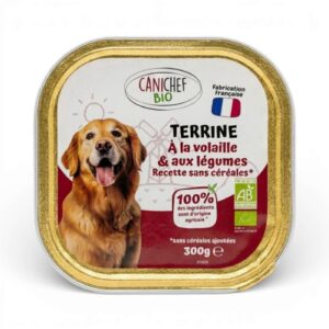 TERRINE VOLAILLE ET LEGUMES CHIEN 300GR CANICHEF