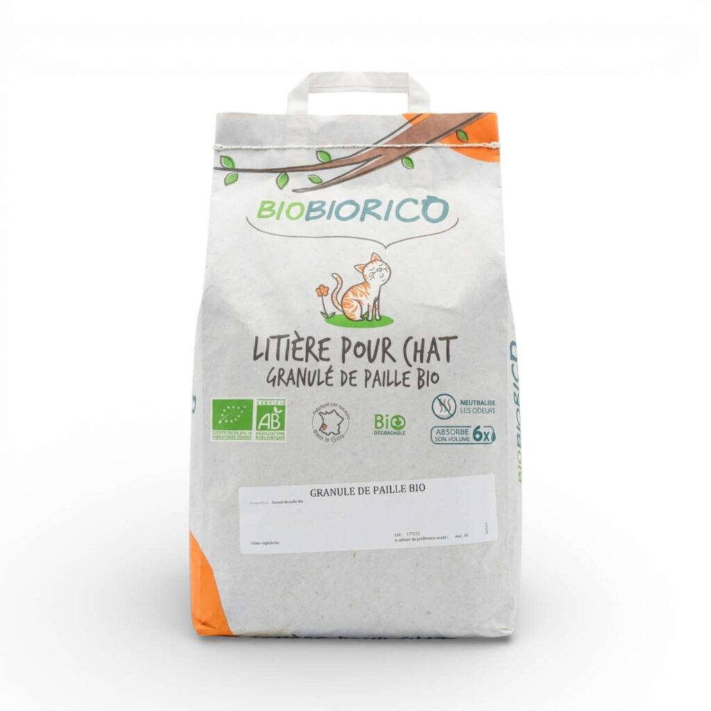 LITIERE CHAT GRANULE DE PAILLE 4KG BIOBIORICO