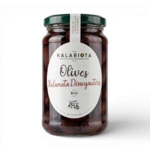 Olives noires Kalamata dénoyautées 315 g Kalabiota