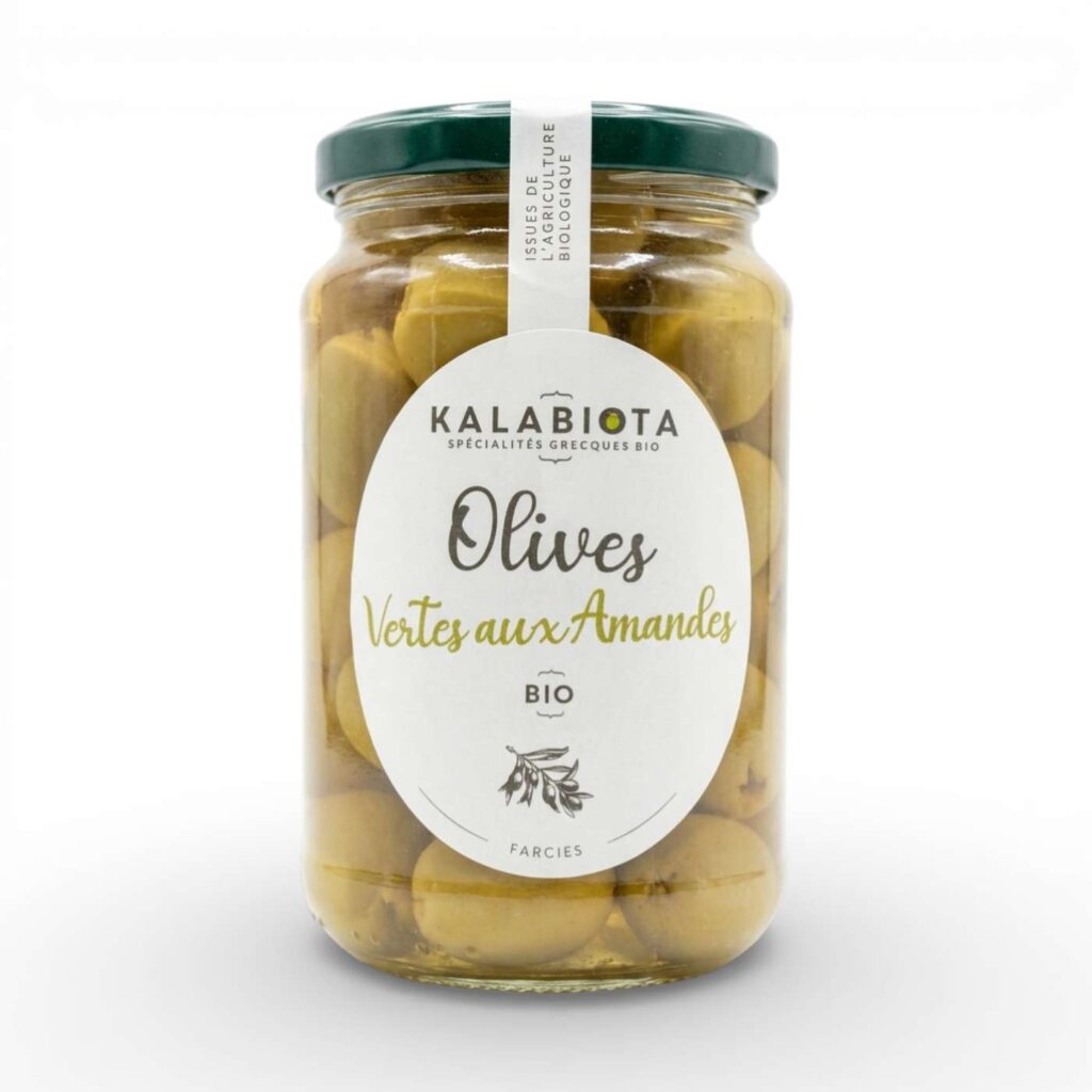 Olives vertes farcies aux amandes 320 g Kalabiota