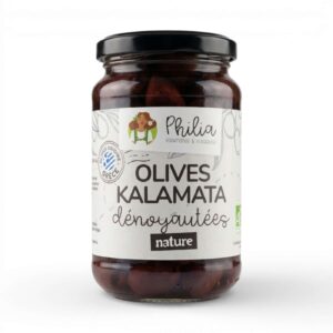 OLIVES NOIRES KALAMATA DENOYAUTEES 340GR PHILIA