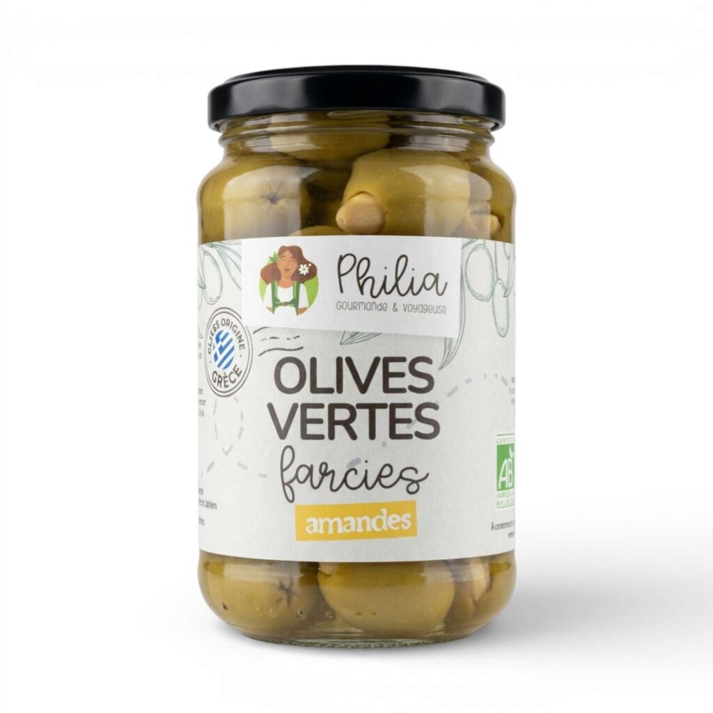 Olives vertes farcies aux amandes 350 g Philia