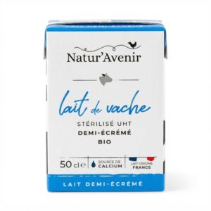LAIT DE VACHE 1/2 ECREME 500ML BRIQUE NATUR AVENIR