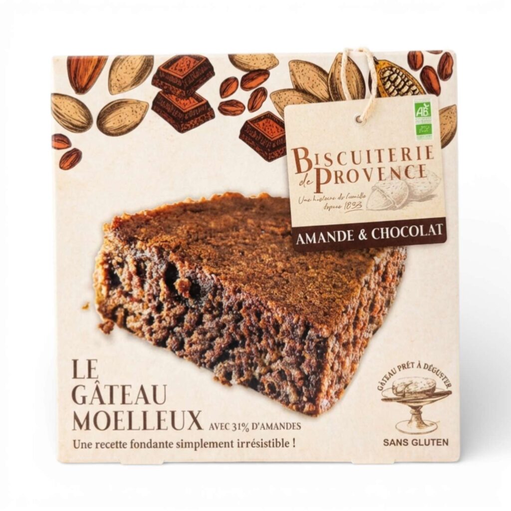 Gâteau aux amandes chocolat 225 g sans gluten Biscuiterie de Provence