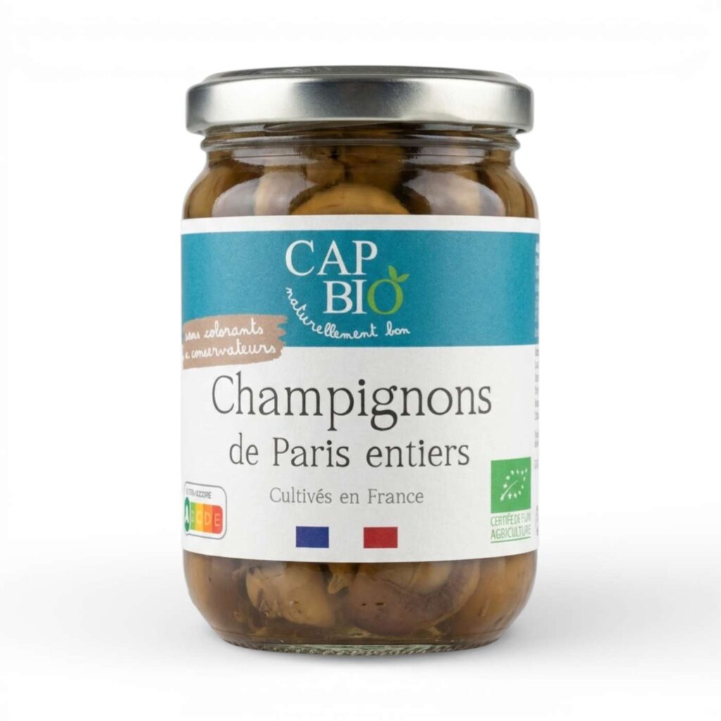 CHAMPIGNONS DE PARIS ENTIERS 210G CAP BIO