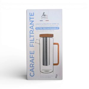 CARAFE FILTRANTE VERRE 1.5L LE CHARBON ACTIF FRANCAIS