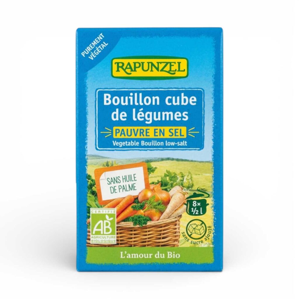 Bouillon Cube Légumes Pauvre en Sel 68gr Rapunzel