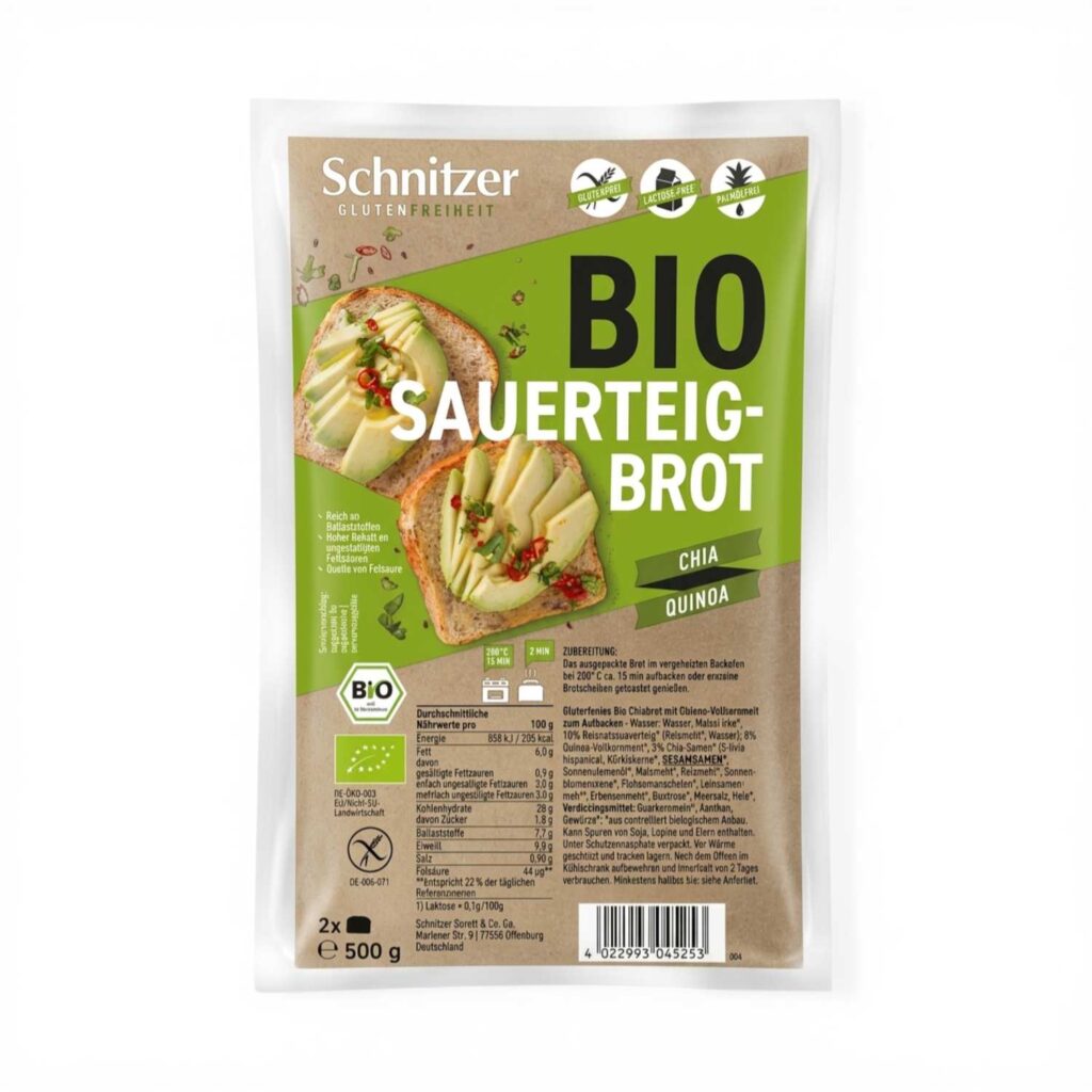 PAIN CHIA QUINOA SS GLUTEN 500GR SCHNITZER