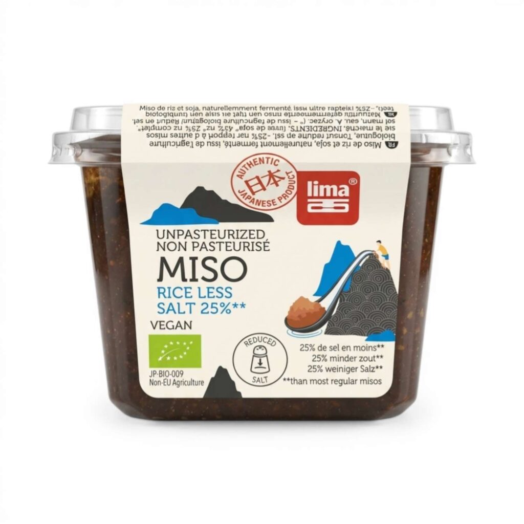 Miso de Riz 25% Less Salt Non Pasteurise 300gr Lima