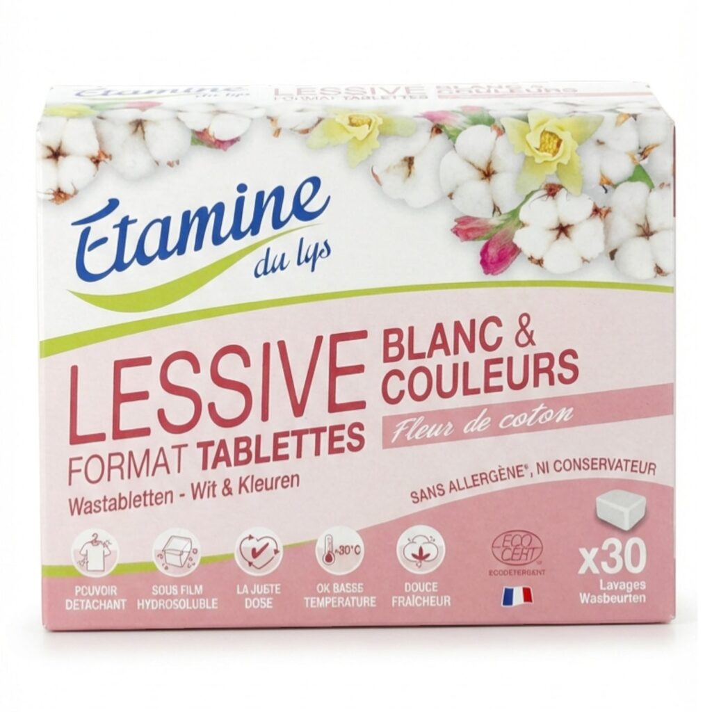 Lessive Tablettes X30 Blanc et Couleurs Etamine du Lys
