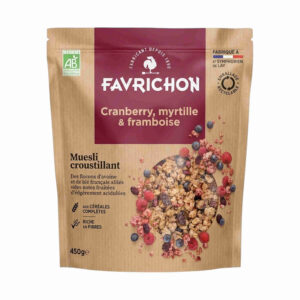MUESLI CROUSTILLANT CRANBERRY MYRTILLE FRAMBOISE 450GR FAVRICHON