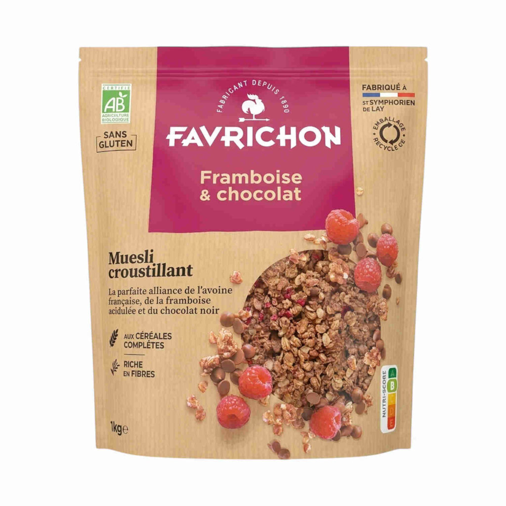 Muesli Croustillant Chocolat Framboise 1kg Favrichon