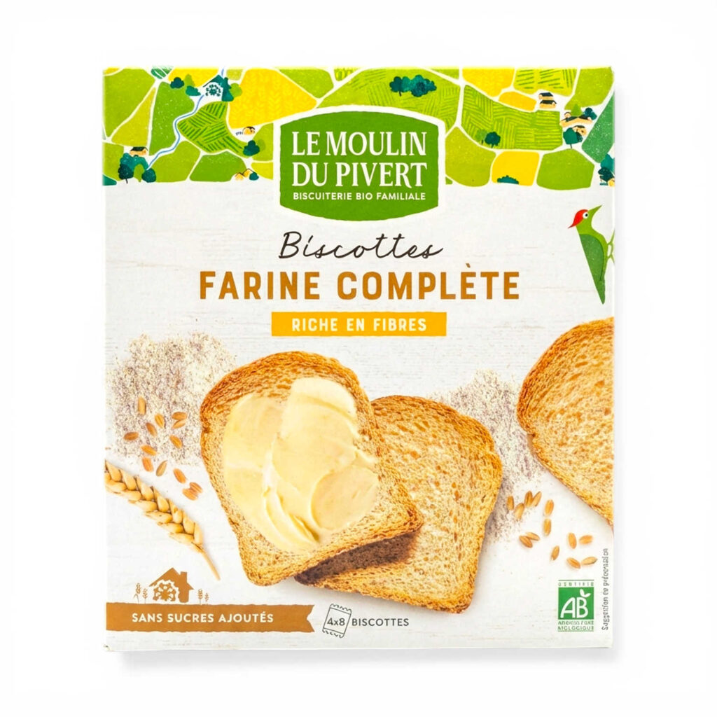 Biscottes Complètes 270g Moulin du Pivert