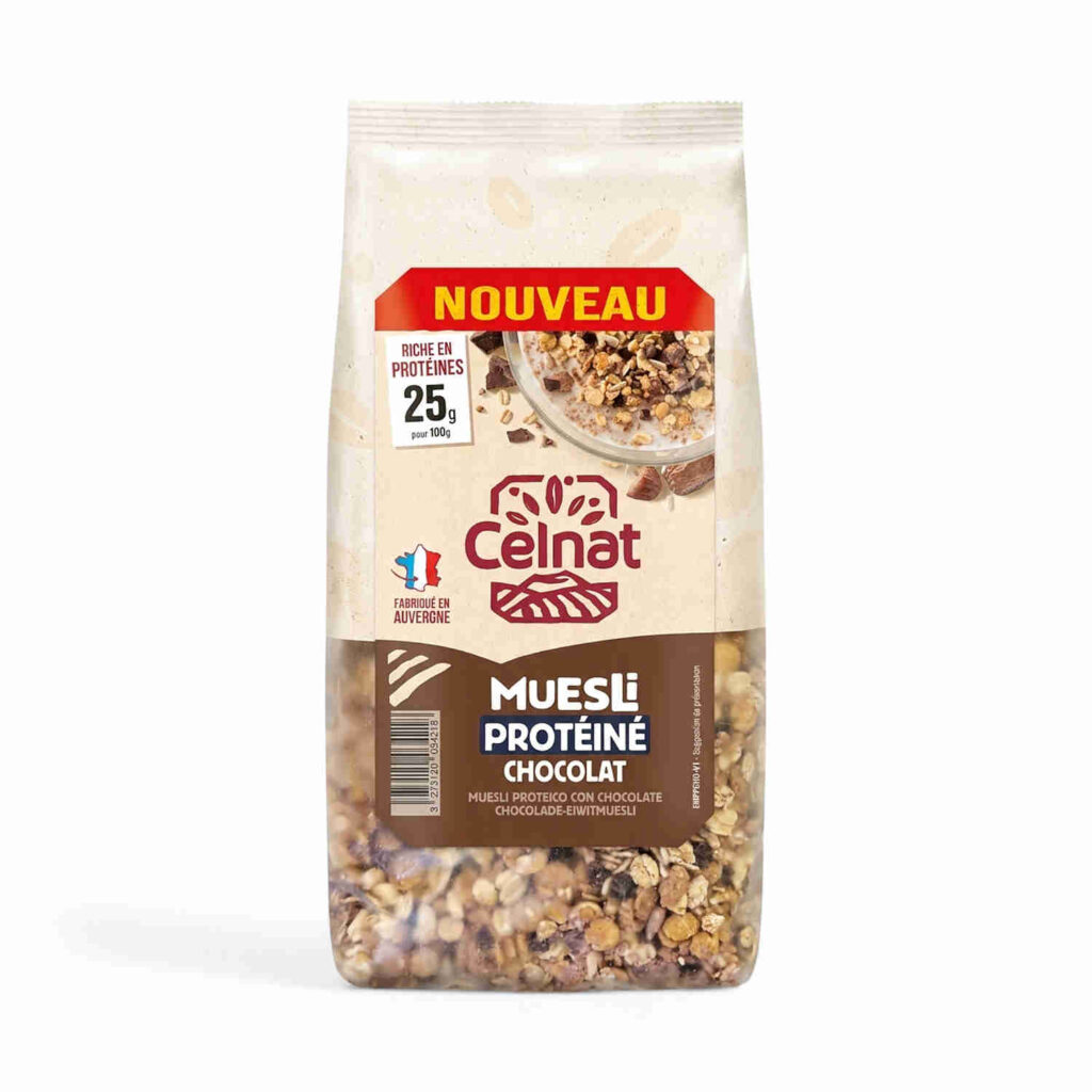 Muesli protéine chocolat noir 375 g Celnat