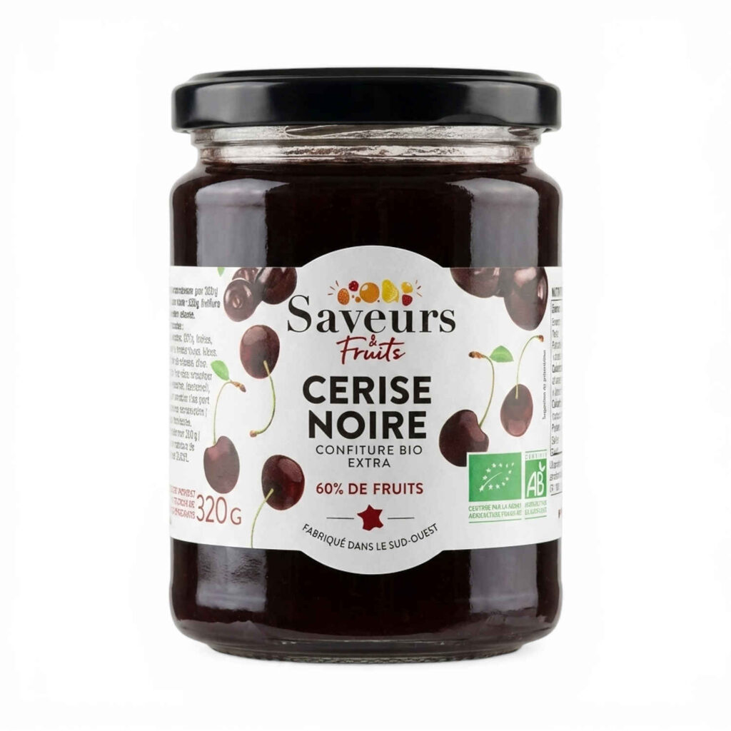 Confiture de cerise noire 320 g Saveurs et Fruits