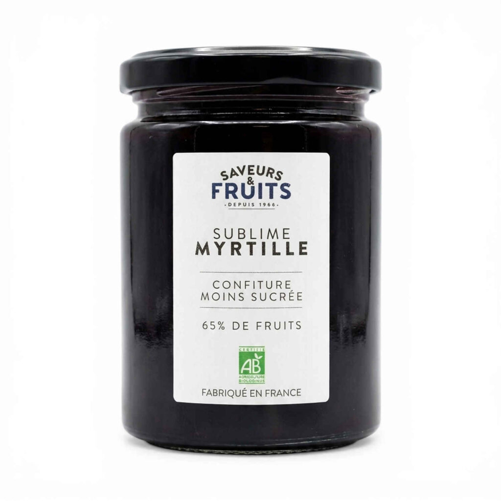 Confiture de myrtille 65 % fruits 310 g Saveurs et Fruits
