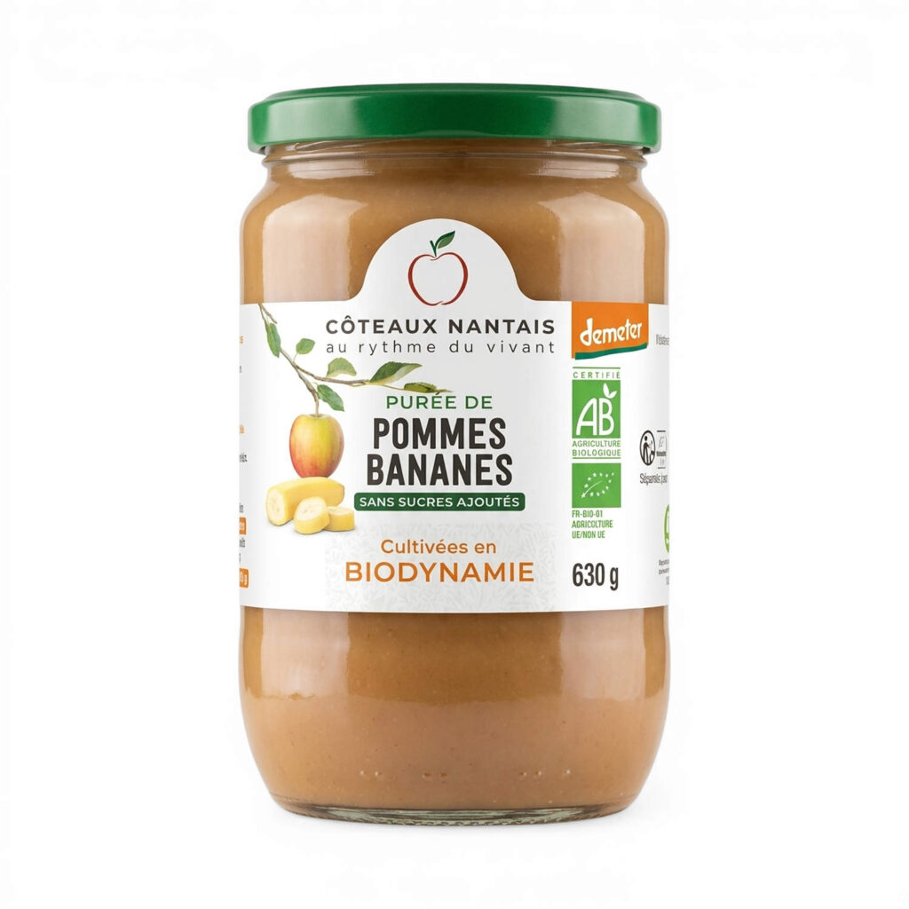Purée de Pommes Bananes 630g Coteaux Nantais