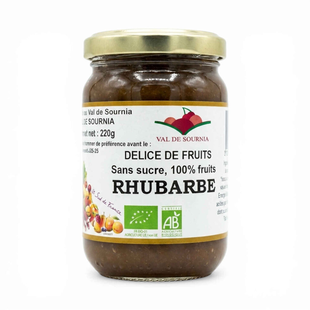 Délice 100 % fruits rhubarbe 220 g Val de Sournia