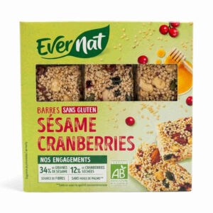 Barres au sésame cranberries 3 x 25 g Evernat