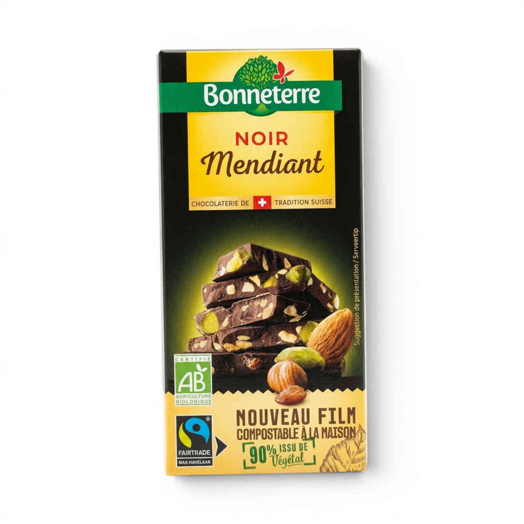 Chocolat noir mendiant 100 g Bonneterre