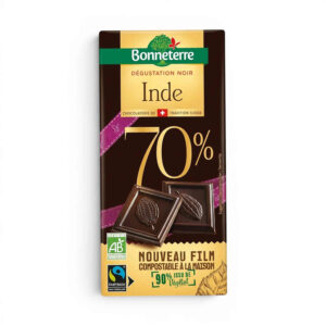 Chocolat noir origine Inde 70 % 80 g Bonneterre