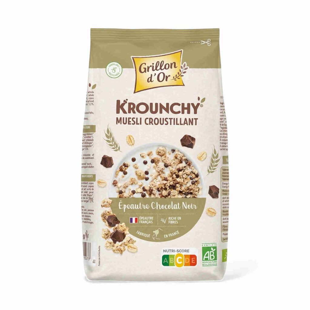 Krounchy Epeautre Chocolat Noir 500gr Grillon d'Or