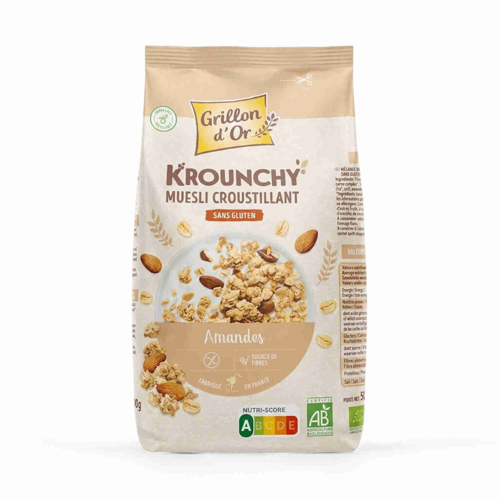 Krounchy Amande Avoine 500gr Grillon d'Or