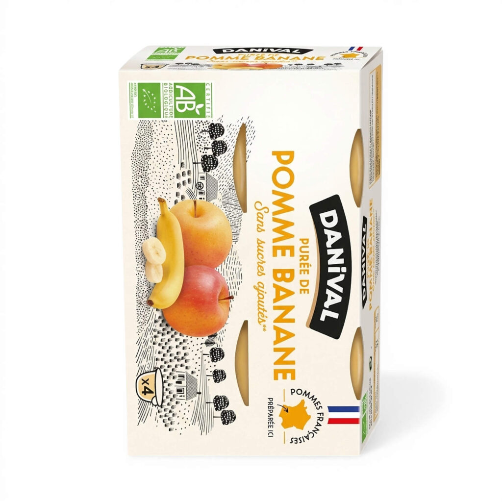 Coupelle Pomme Banane 4X100G Danival