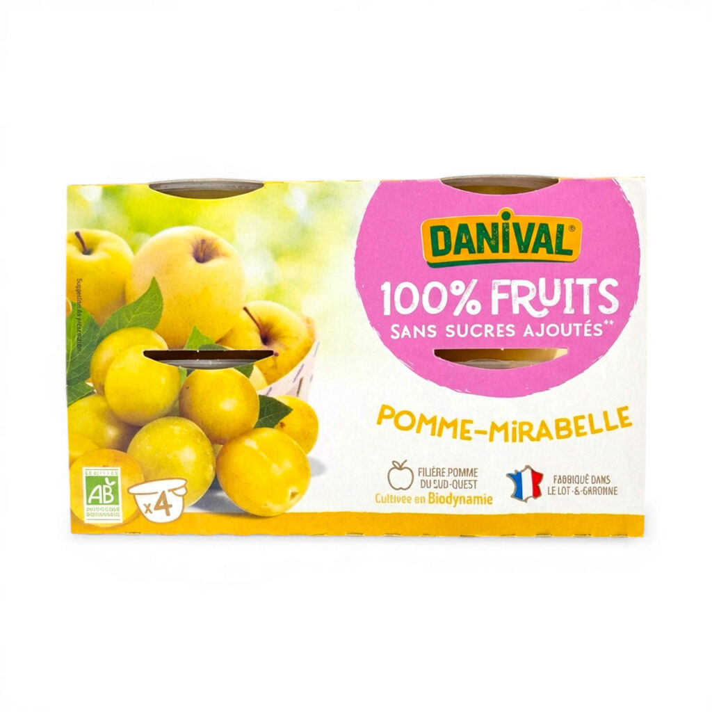Desserts de Fruits Pomme Mirabelle 4X100G Danival