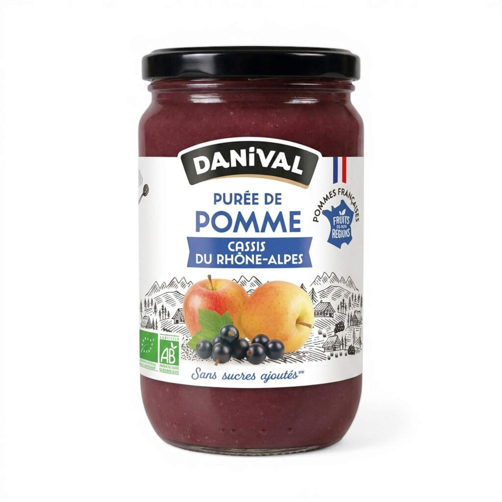 PUREE POMME CASSIS 700GR DANIVAL