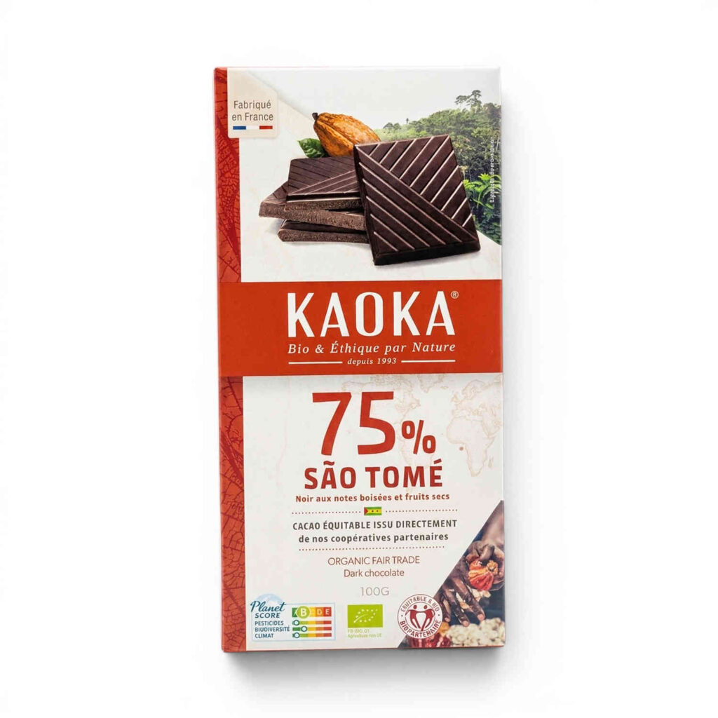 Chocolat noir 75 % Sao Tome 100 g Kaoka