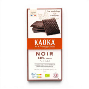 Chocolat Simply noir 58 % 80 g Kaoka