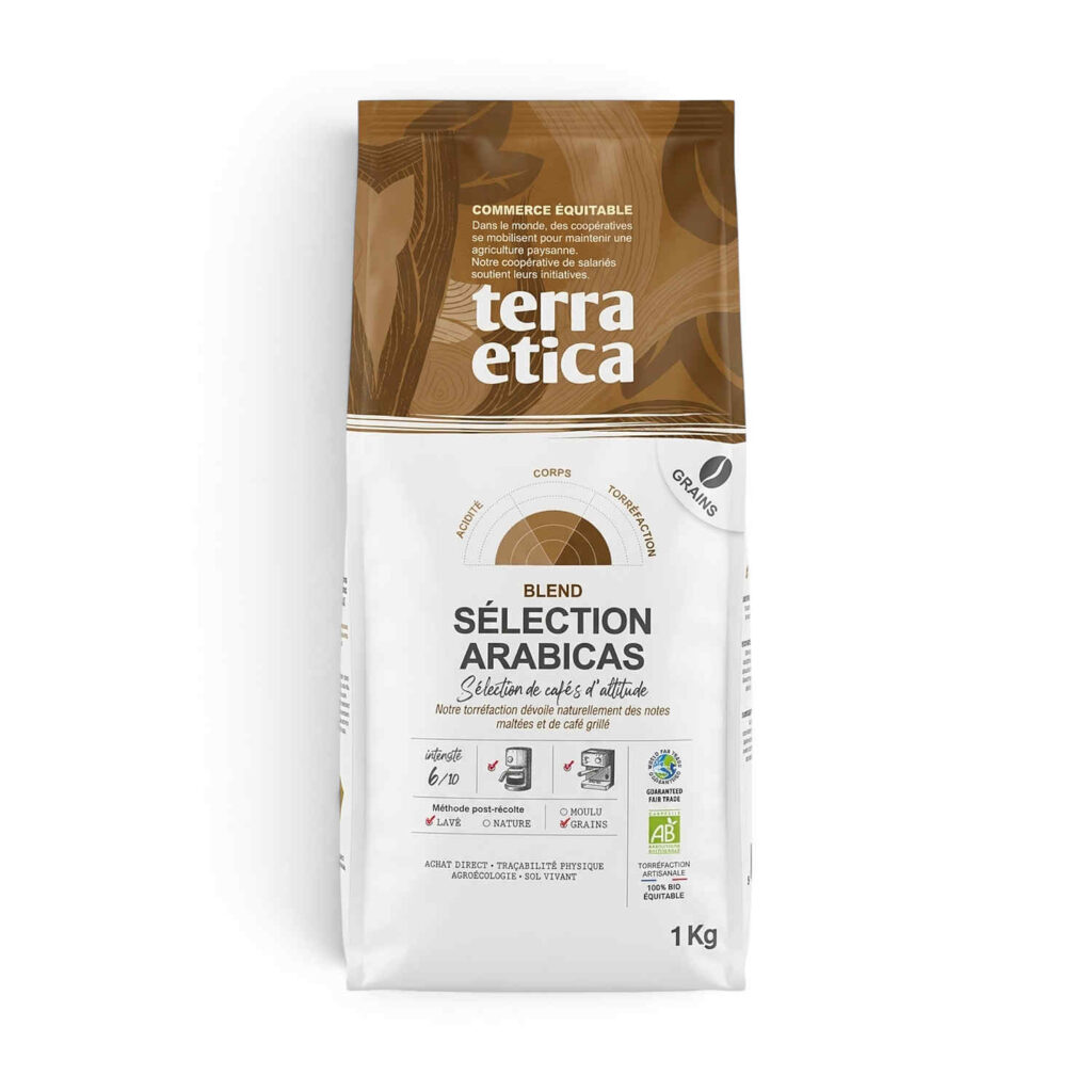 Café Blend Selection arabica en grains 1 kg Terra Etica