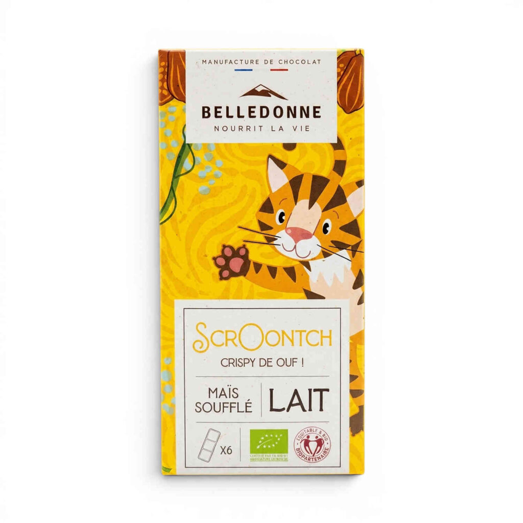 Chocolat lait maïs soufflé 80 g Belledonne