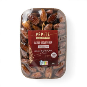 DATTES DE TUNISIE DEGLET NOUR DENOYAUTEES 500GR PEPITE