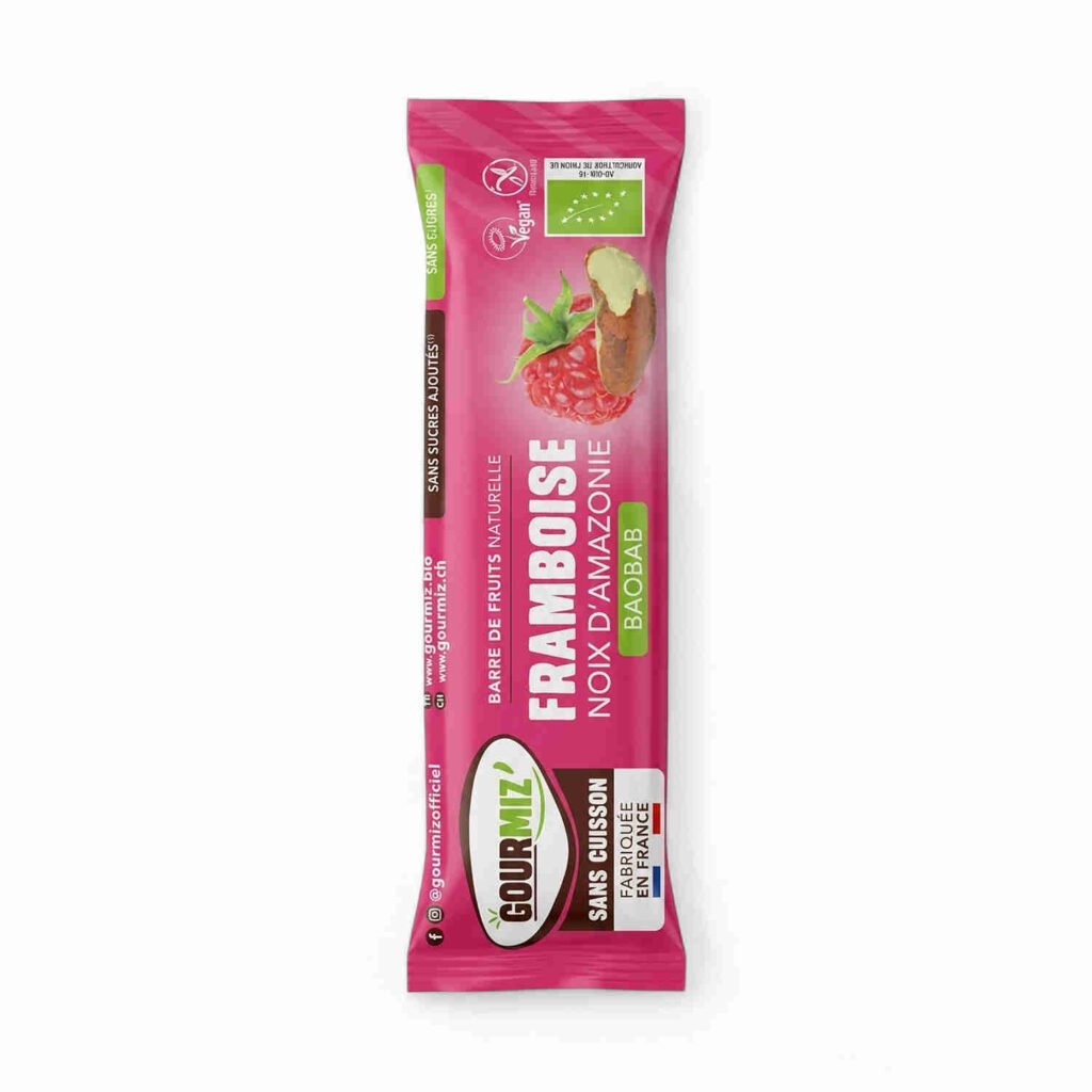 Barre Fruits Framboise Noix d'Amazonie Baobab 35gr Gourmiz