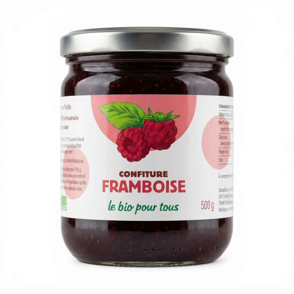 CONFITURE EXTRA FRAMBOISE 500G BIO POUR TOUS