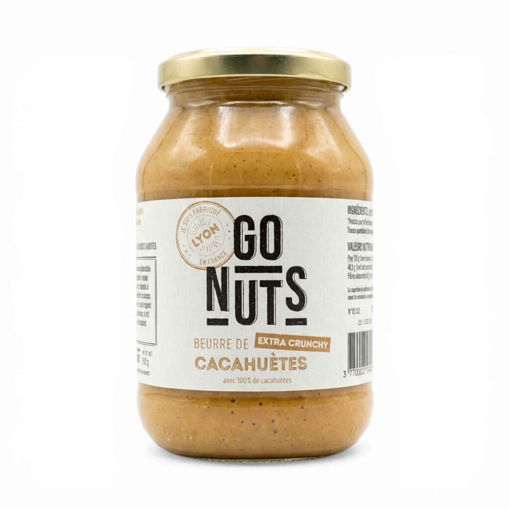 BEURRE DE CACAHUETE EXTRA CRUNCHY 500GR GO NUTS