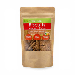 BISCUITS AVOINE RAISIN SS SUCRE 125GR DELISAN