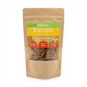 BISCUITS CITRON CHIA SANS SUCRE 125GR DELISAN